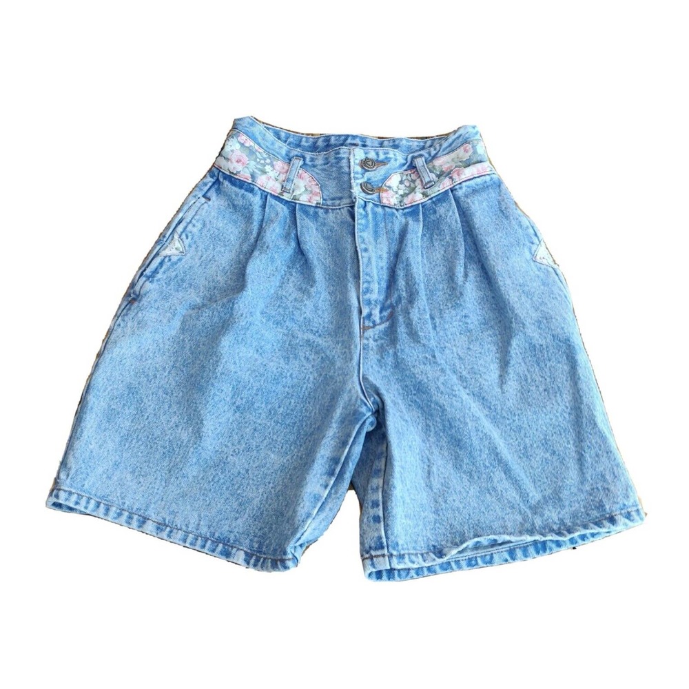 Vintage 80’s/90 Manisha Americans Mom Shorts Size 5 25 Waist Floral Waistband